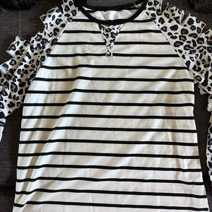 Cold Shoulder with cut sleeves